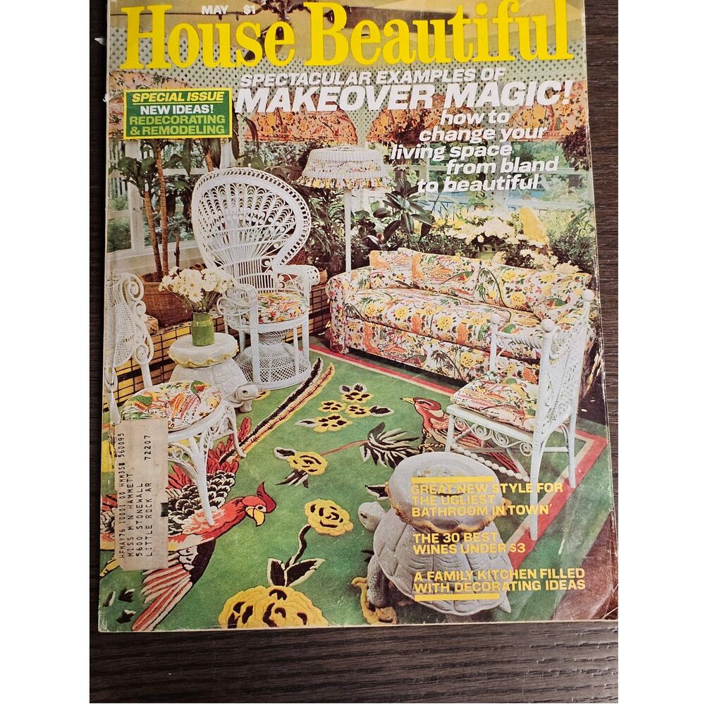 Vintage May 1976 HOUSE BEAUTIFUL MCM Retro Great Ads Funky Design Makeovers
